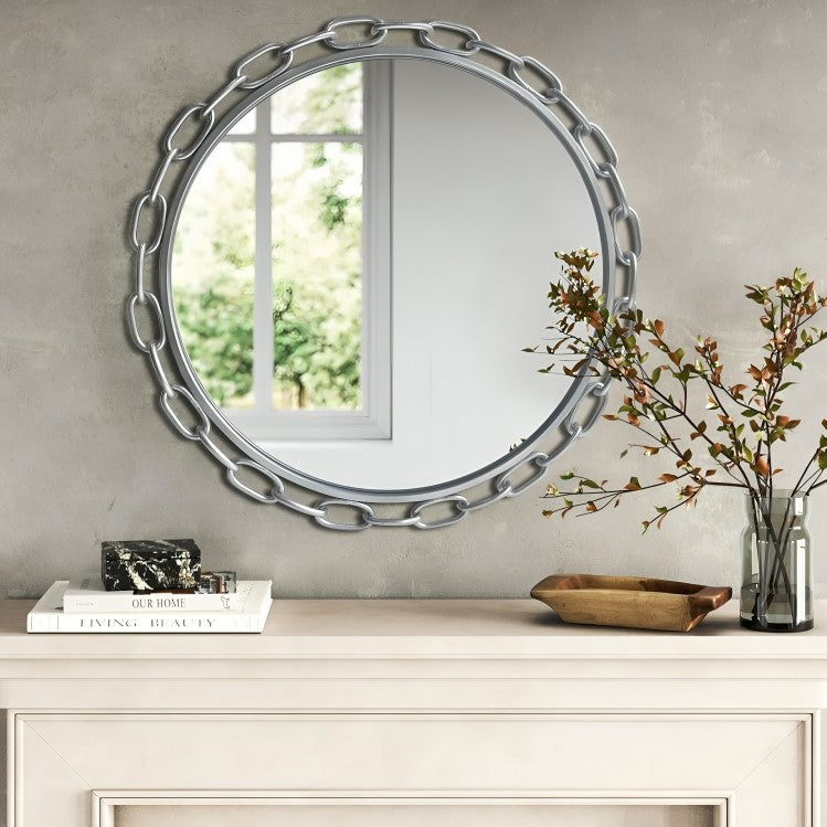 Chain Design Round Wall Mirror