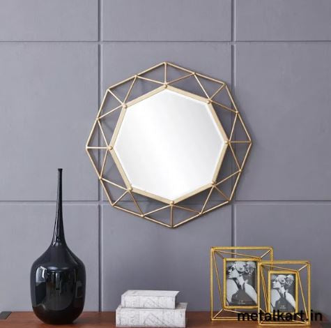 Geometric Golden Wall Mirror