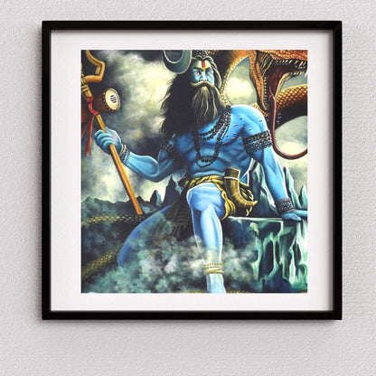 Lord Shiva Handmade Acrylic Painting Writings On The Wall Oil Painting