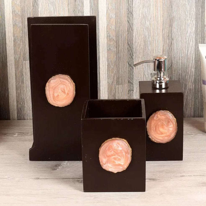 MDF & Resin Brown Bath Set Writings On The Wall home decor