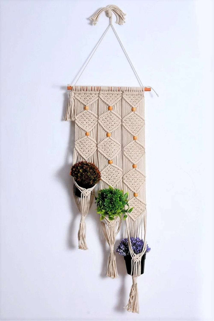 Macrame 3-in-1 Plant Hanger Writings On The Wall Wall Hanging