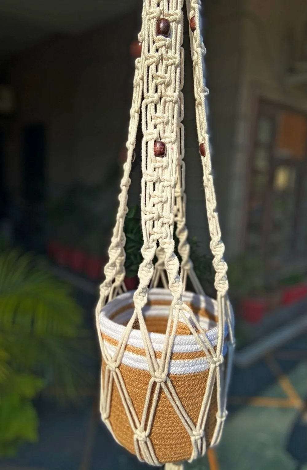 Macrame Chain Locking Plant Hanger Writings On The Wall Wall Hanging