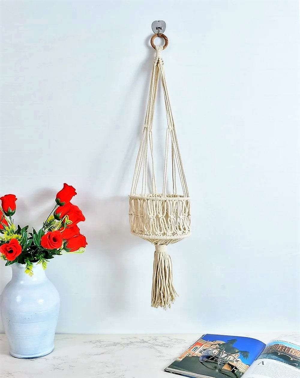 Macrame Fence Planter Hanger Writings On The Wall wall hanging