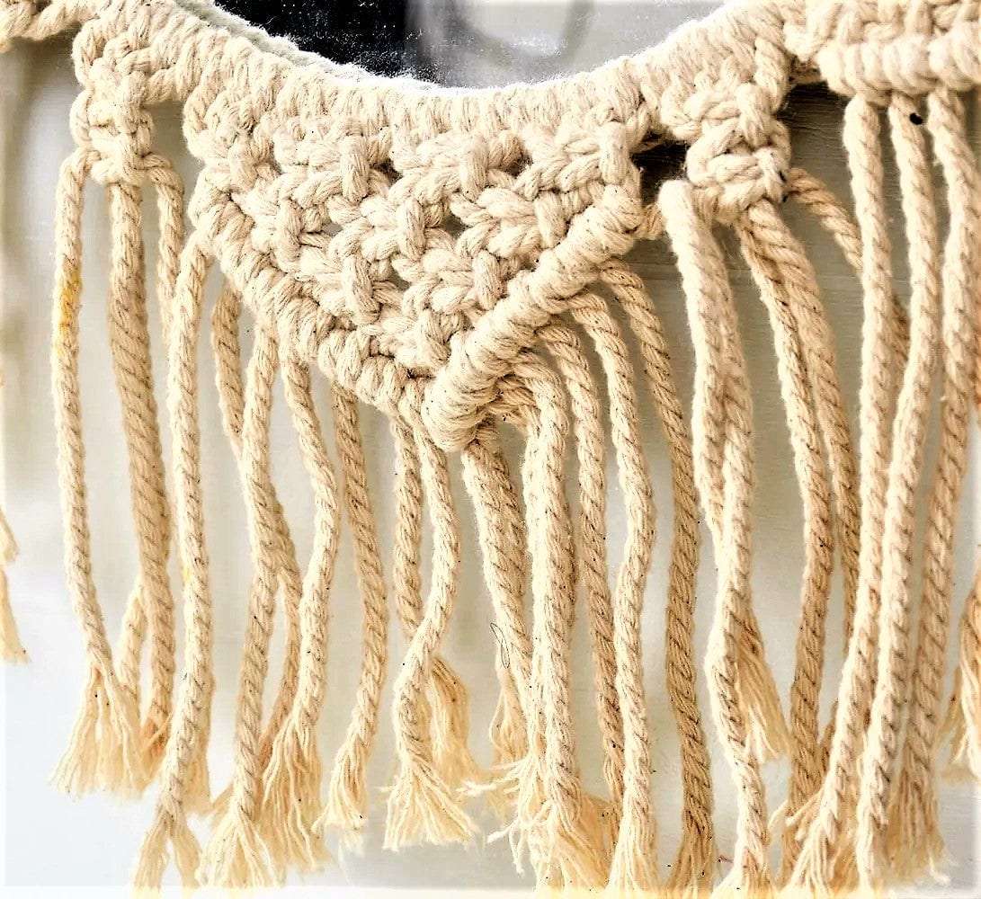 Macrame Wall Mirror: Elegant Flower Design – Writings On The Wall