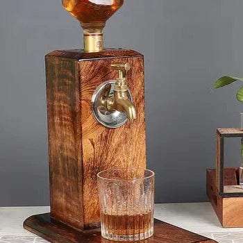 Mango Wood And Brass Drink Dispenser Writings On The Wall bestseller