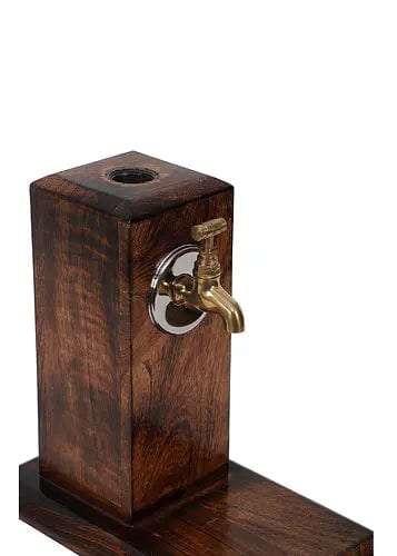 Mango Wood And Brass Drink Dispenser Writings On The Wall bestseller