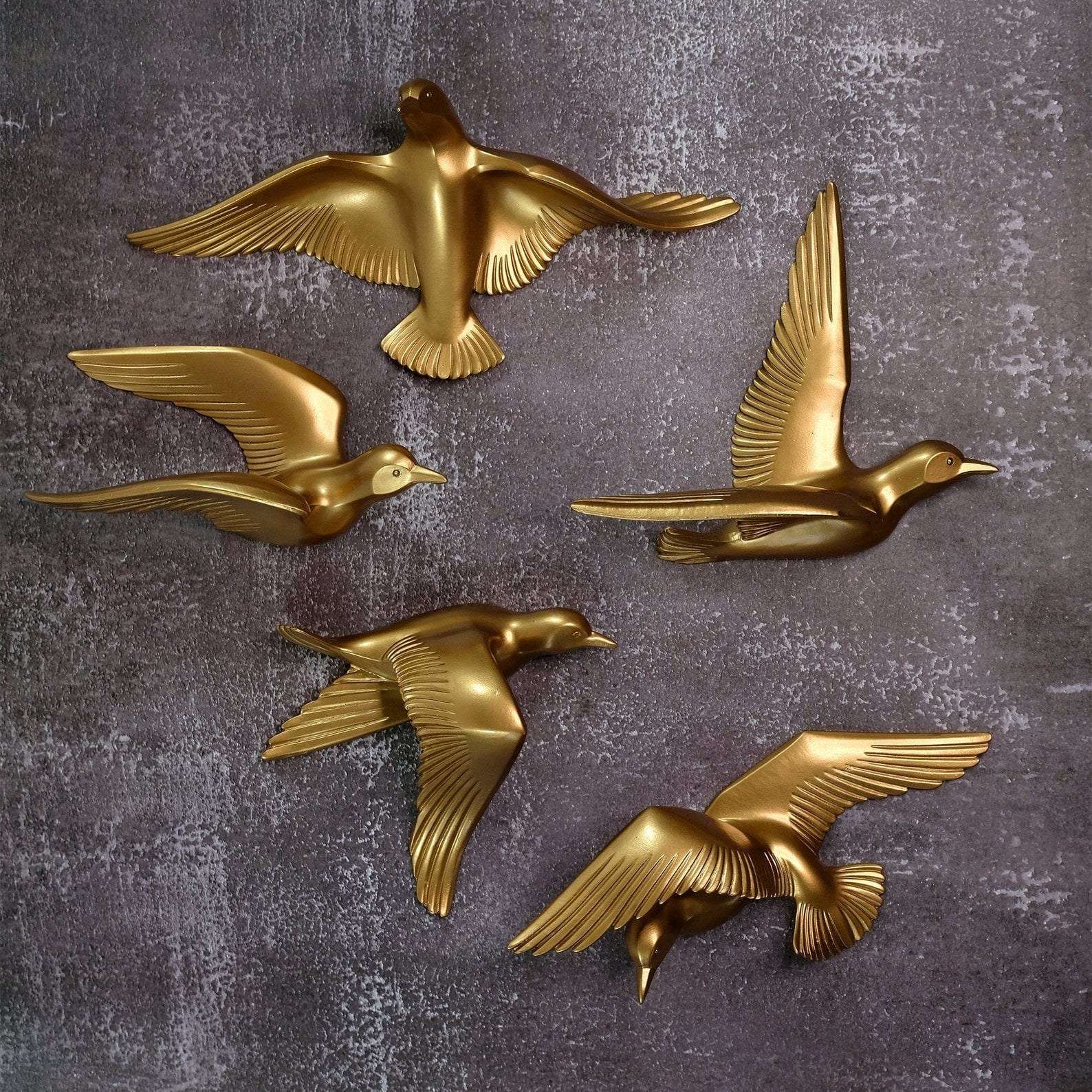 Metal Birds Wall Hanging - Set of 5 Writings On The Wall Wall Hanging