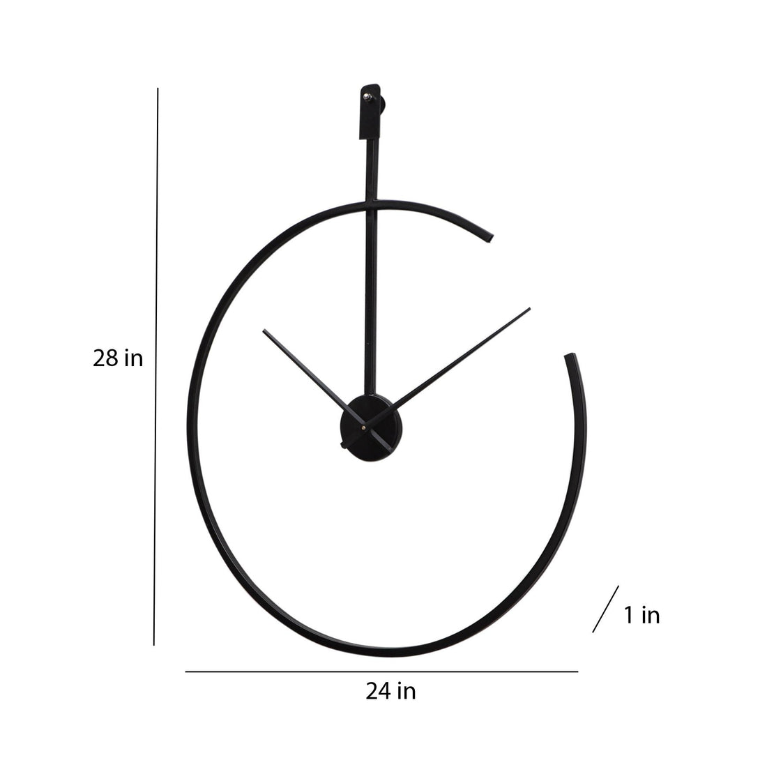 Minimal Arc Black Wall Clock Writings On The Wall Metal Wall Clock