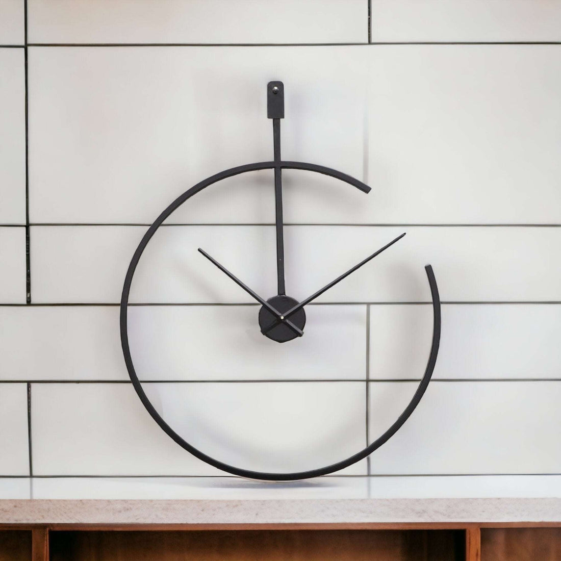 Minimal Arc Black Wall Clock Writings On The Wall Metal Wall Clock