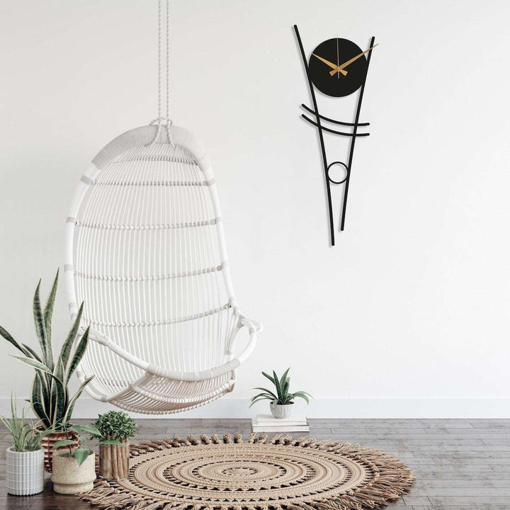 Minimal Black Geometric Wall Clock Writings On The Wall Metal Wall Clock