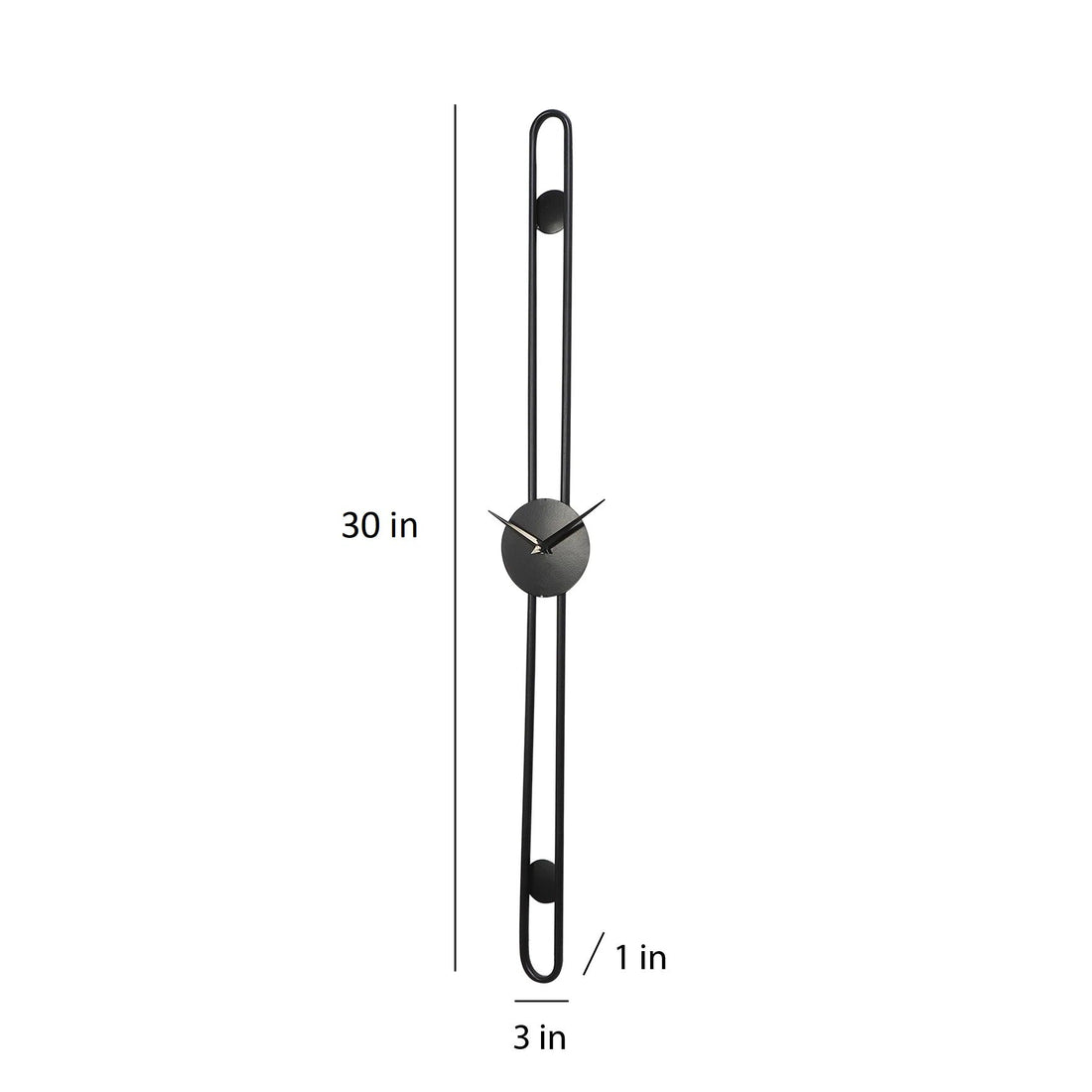 Minimal Long Hollow Black Wall Clock Writings On The Wall Metal Wall Clock