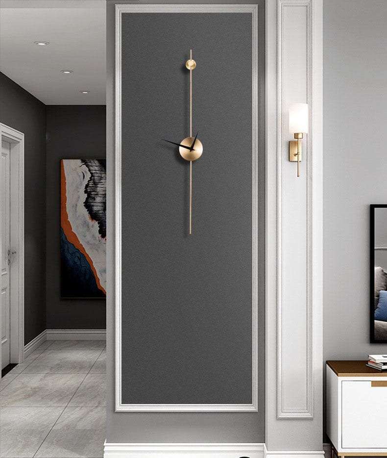 Minimal Slim Gold Wall Clock Writings On The Wall Metal Wall Clock