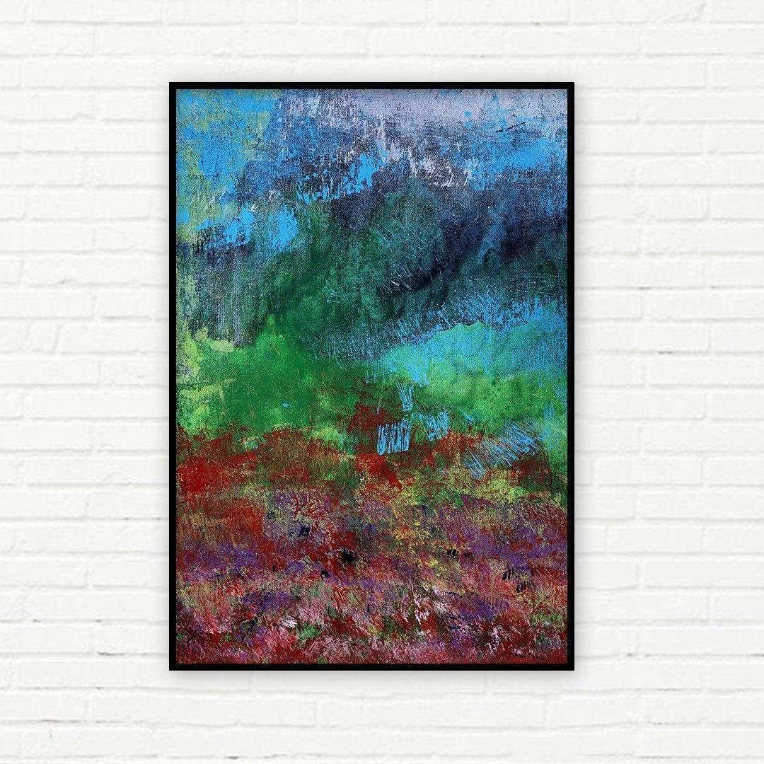 Misty Meadows - Acrylic on Canvas Painting Writings On The Wall Oil Painting