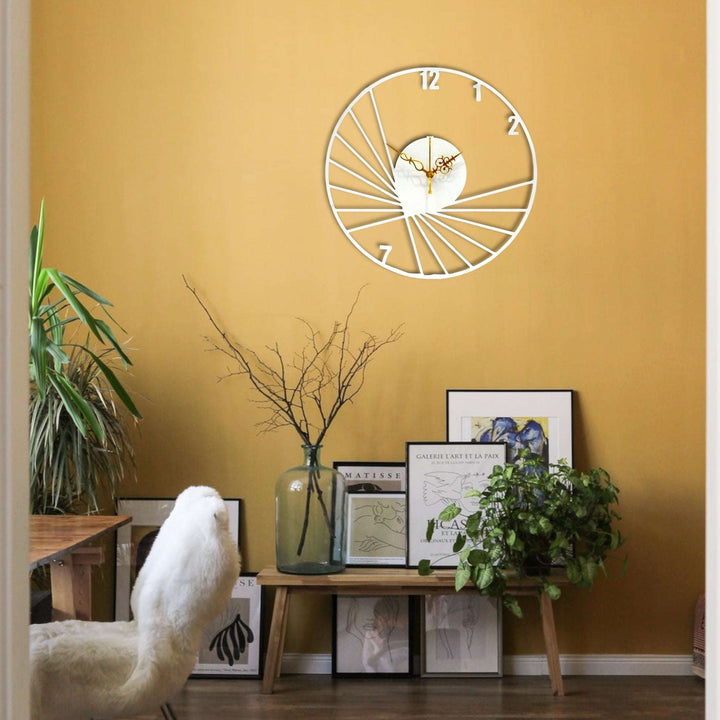 Multi-spikes Designer Wall Clock Writings On The Wall Metal Wall Clock