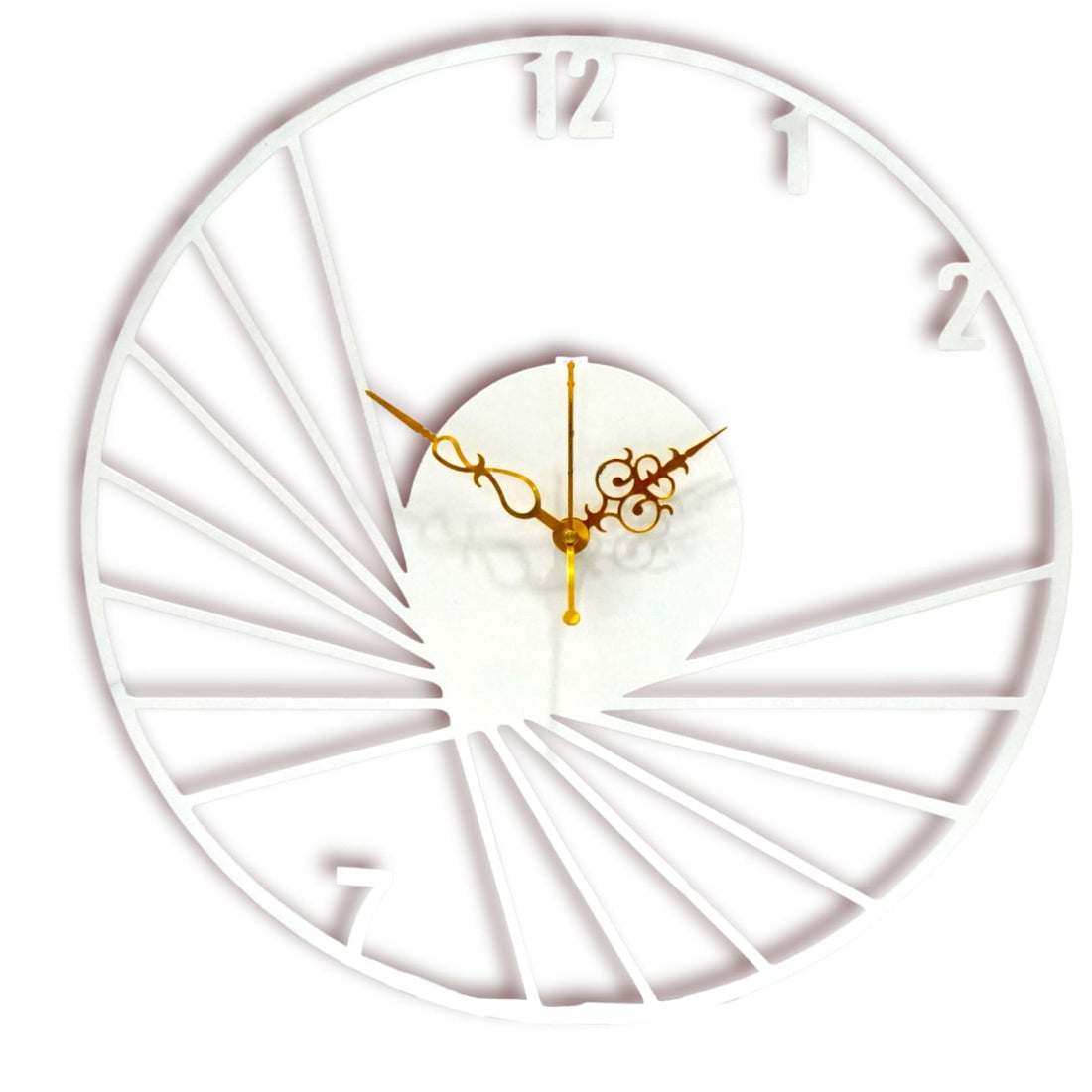 Multi-spikes Designer Wall Clock Writings On The Wall Metal Wall Clock