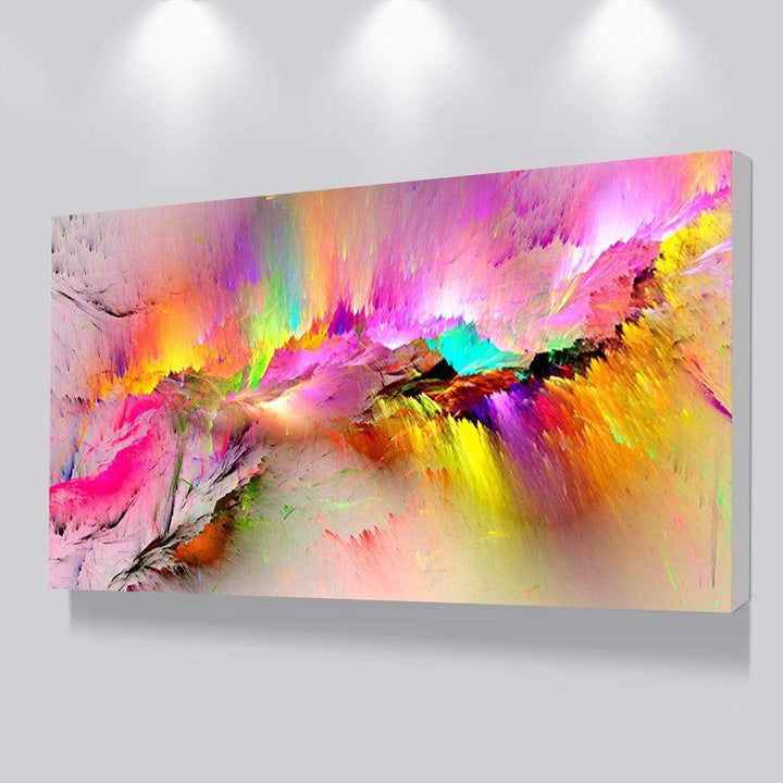 Multicolored Abstract Painting Writings On The Wall Canvas Print