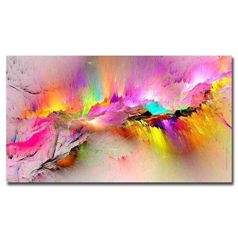 Multicolored Abstract Painting Writings On The Wall Canvas Print