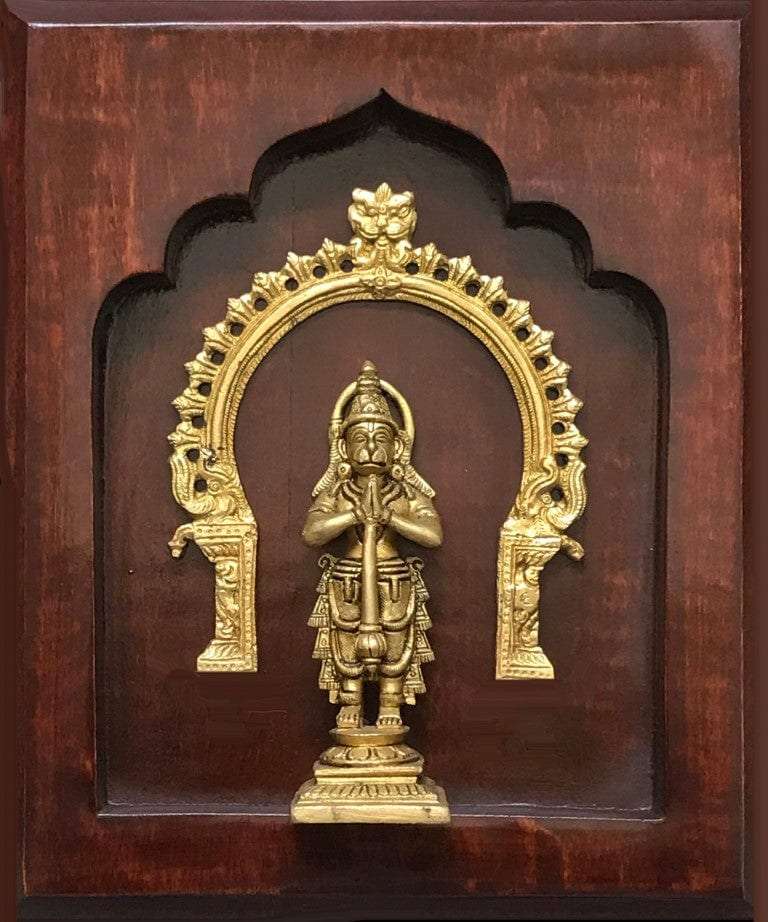 Prabhavali God Brass Idol On Solid Wood Wall Hanging Writings On The Wall Wall Hanging