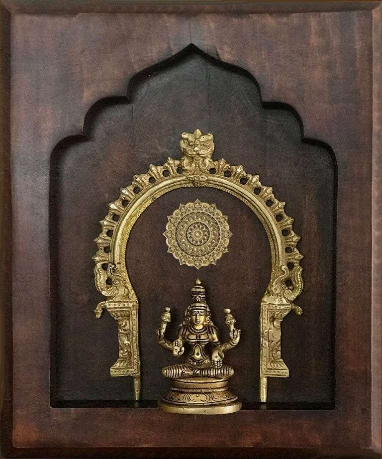 Prabhavali God Brass Idol On Solid Wood Wall Hanging Writings On The Wall Wall Hanging