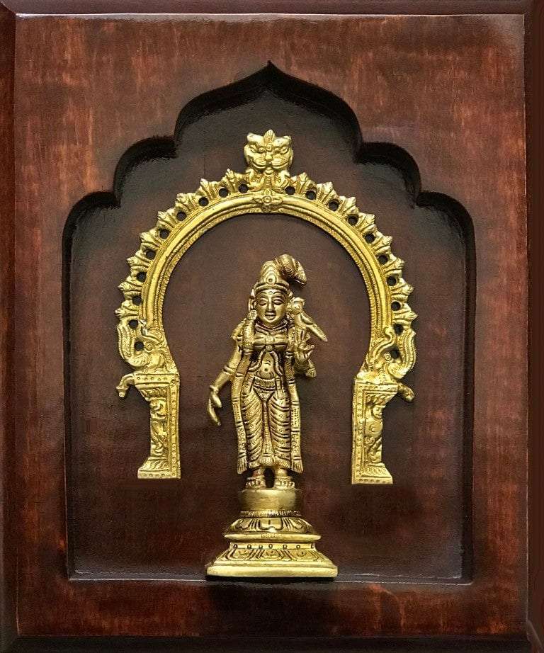 Prabhavali God Brass Idol On Solid Wood Wall Hanging Writings On The Wall Wall Hanging