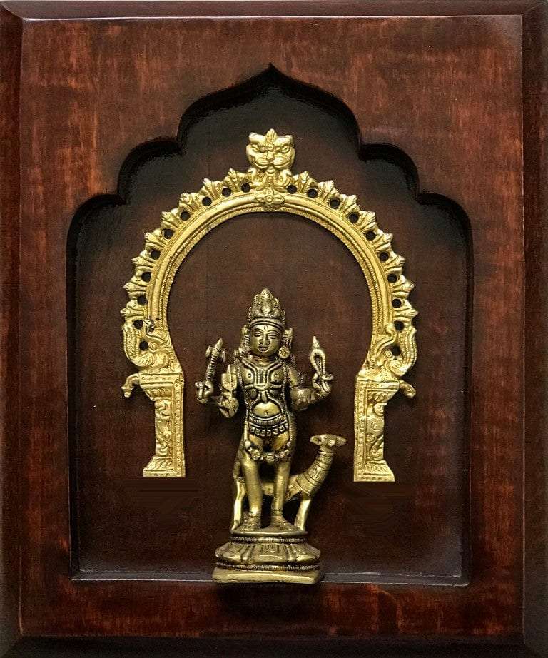 Prabhavali God Brass Idol On Solid Wood Wall Hanging Writings On The Wall Wall Hanging