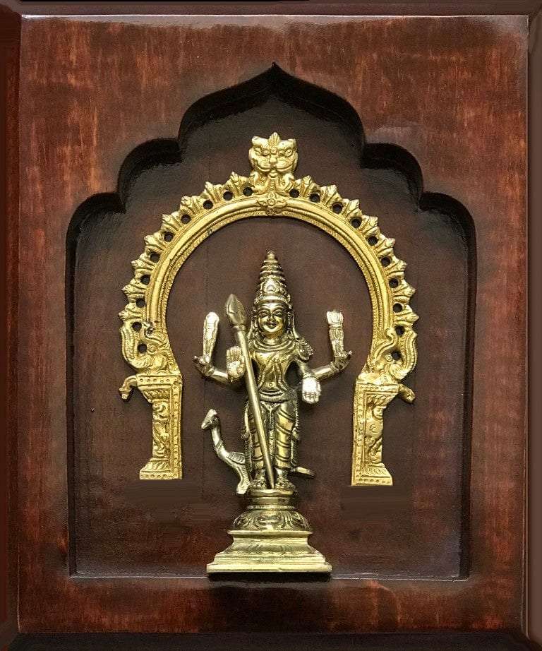 Prabhavali God Brass Idol On Solid Wood Wall Hanging Writings On The Wall Wall Hanging