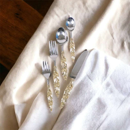 Premium Silverware - Fortuna - The one with Leaf Design Writings On The Wall Kitchen & Dining