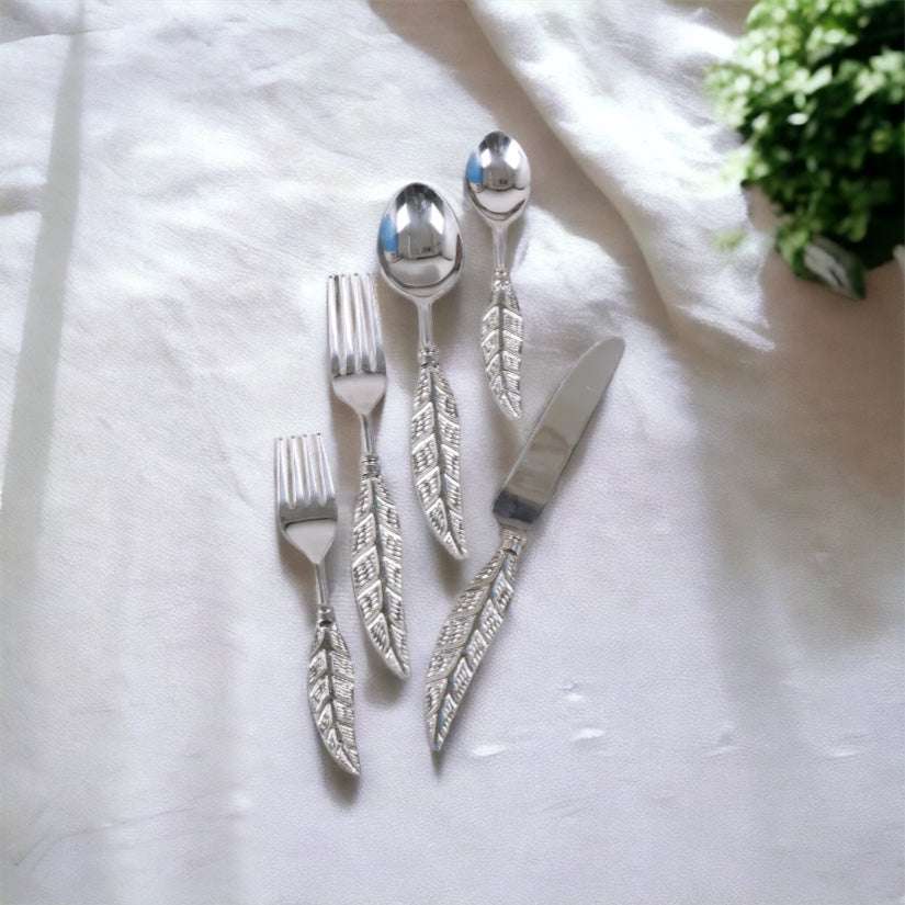 Premium Silverware - Victoria - The one with Feather Design Writings On The Wall Kitchen & Dining