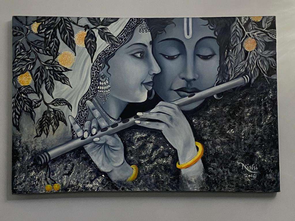 50 Beautiful Radha Krishna Paintings from top Indian artists