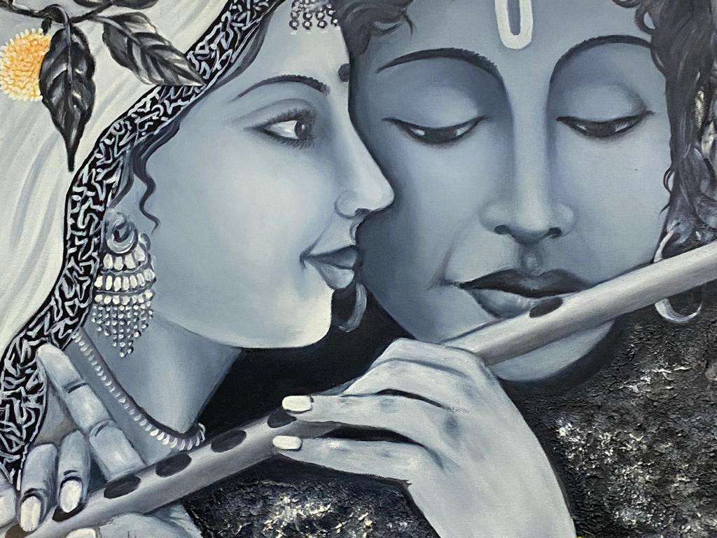 Radha Krishna Abstract Sketch 