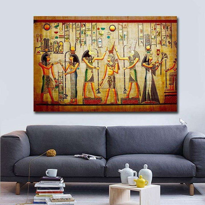 Retro Egyptian Style Painting Writings On The Wall Canvas Print