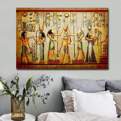 Retro Egyptian Style Painting Writings On The Wall Canvas Print