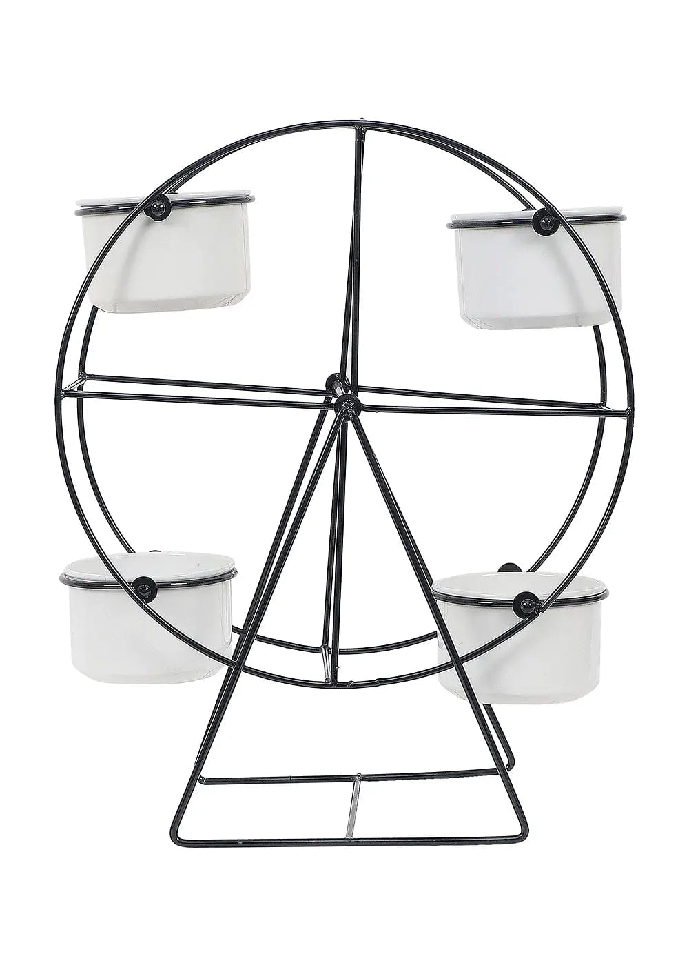 Revolving Wheel Black & White Planter Stand Writings On The Wall home decor