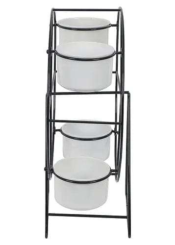 Revolving Wheel Black & White Planter Stand Writings On The Wall home decor