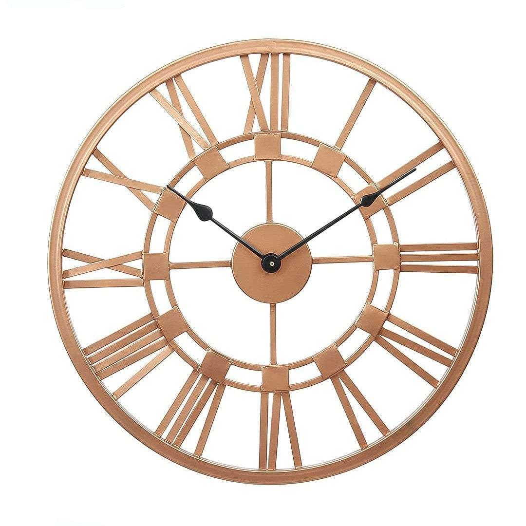 Rose Gold Designer Wall Clock Writings On The Wall Metal Wall Clock