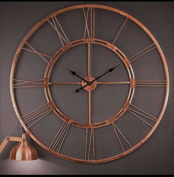 Rose Gold Designer Wall Clock Writings On The Wall Metal Wall Clock