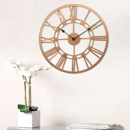 Rose Gold Designer Wall Clock Writings On The Wall Metal Wall Clock