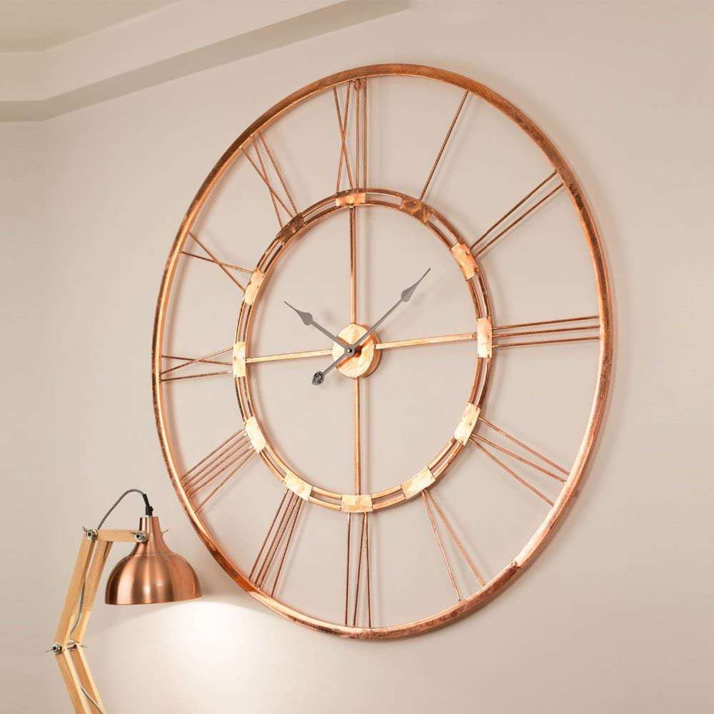 Rose Gold Designer Wall Clock Writings On The Wall Metal Wall Clock