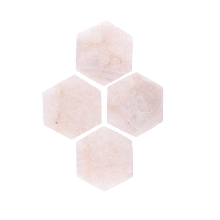 Rose Quartz Hexagon Coasters - Set of 4 Writings On The Wall Coasters