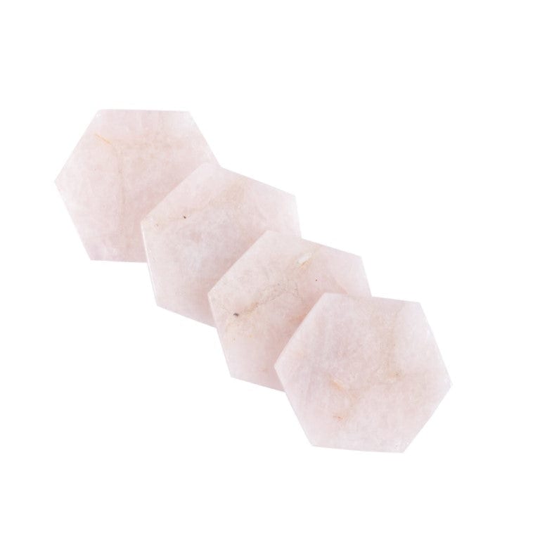 Rose Quartz Hexagon Coasters - Set of 4 Writings On The Wall Coasters