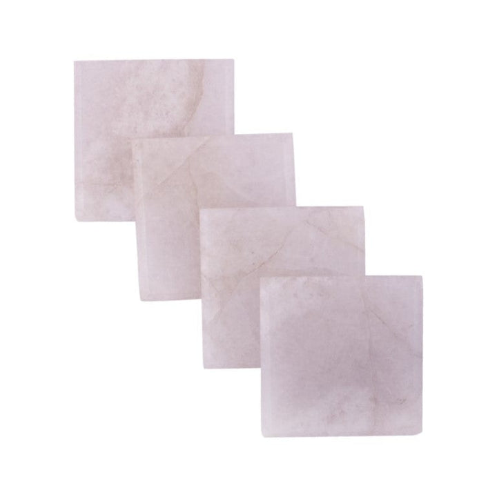 Rose Quartz Square Coasters - Set of 4 Writings On The Wall Coasters