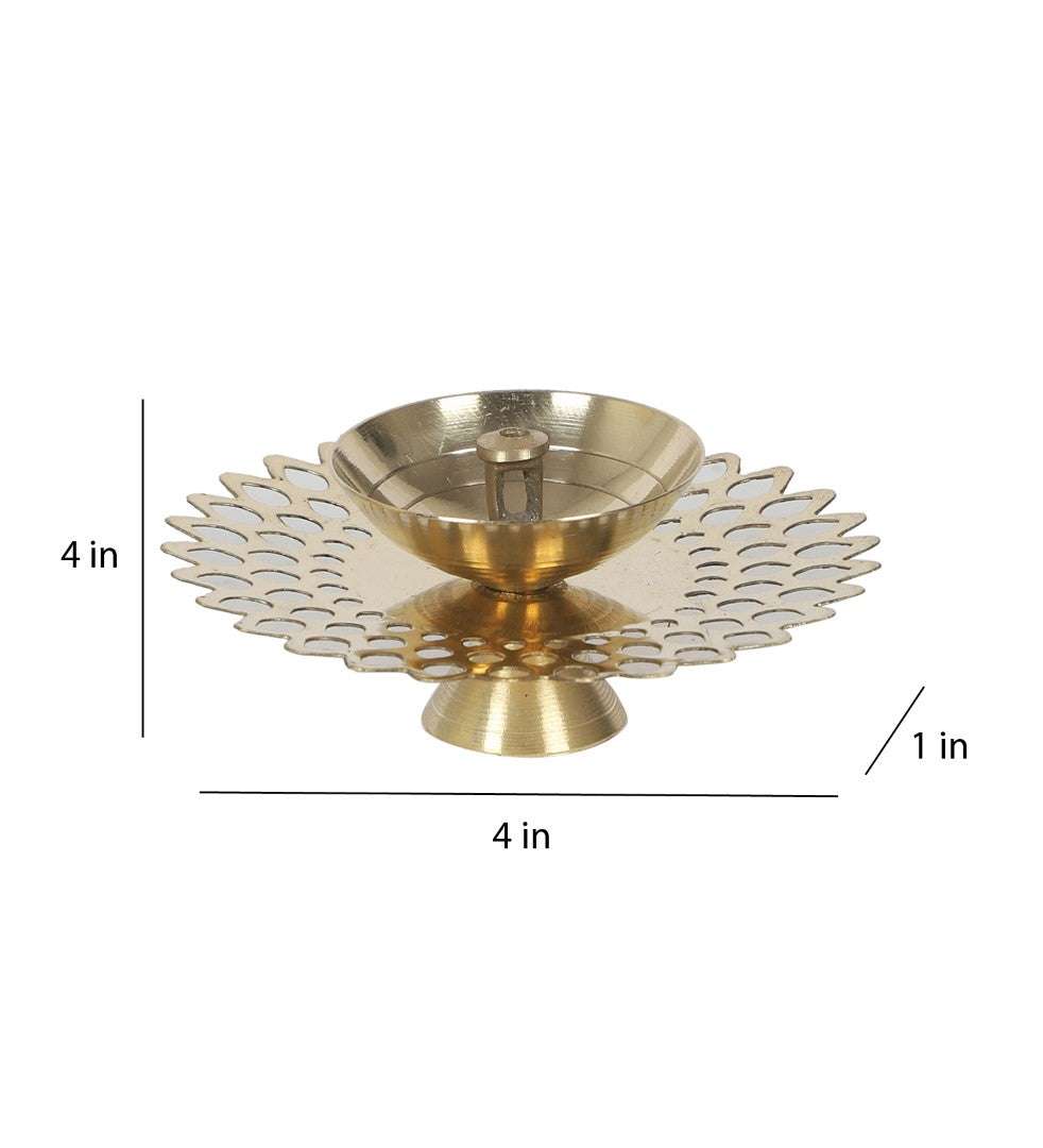 Round Cutout Brass Diya Writings On The Wall Diya