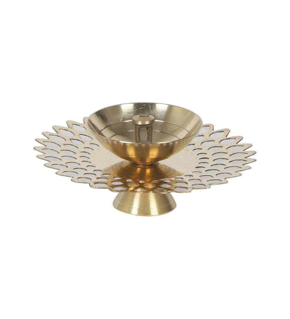 Round Cutout Brass Diya Writings On The Wall Diya
