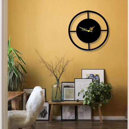 Round Minimal Designer Wall Clock Writings On The Wall Metal Wall Clock