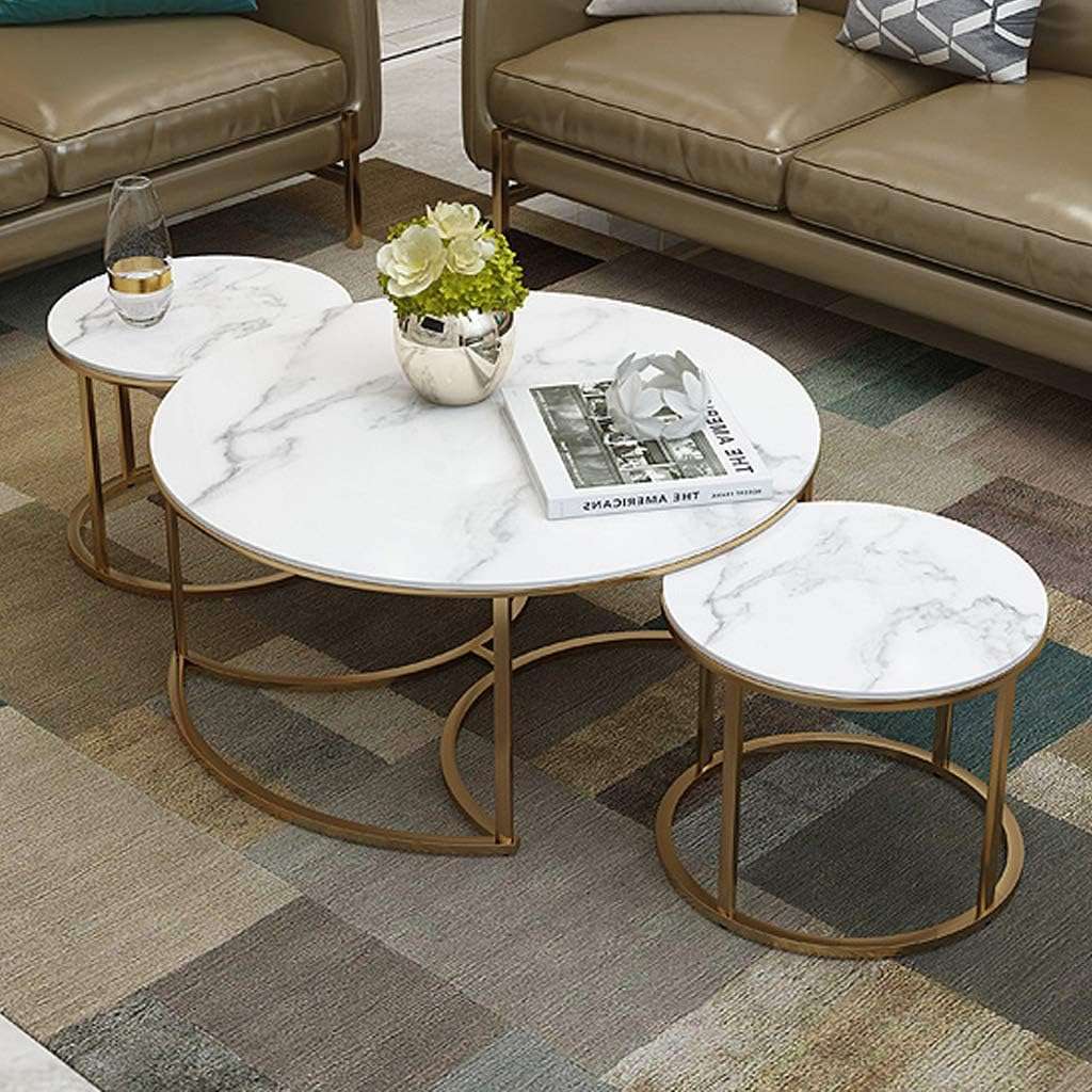 Round Nesting Coffee Table Set - Style 5 Writings On The Wall Coffee Tables