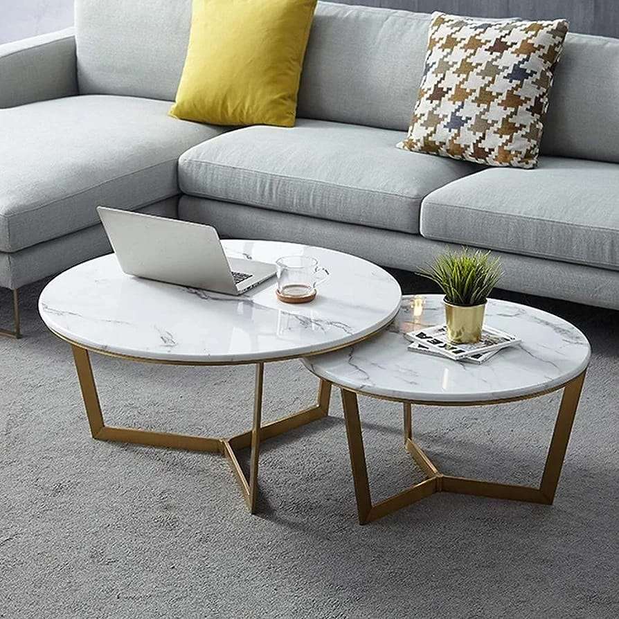 Round Nesting Coffee Table Set Style