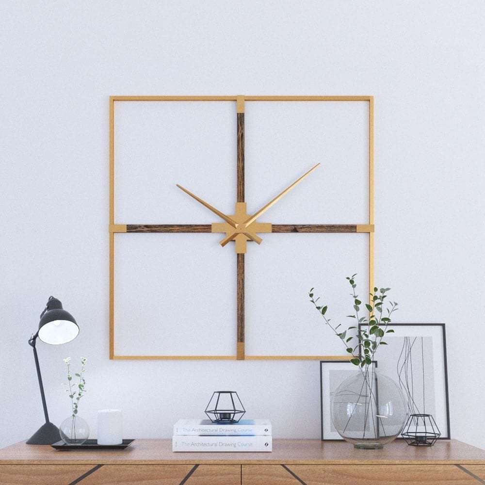 Rustic Gold Designer Wall Clock Writings On The Wall Metal Wall Clock