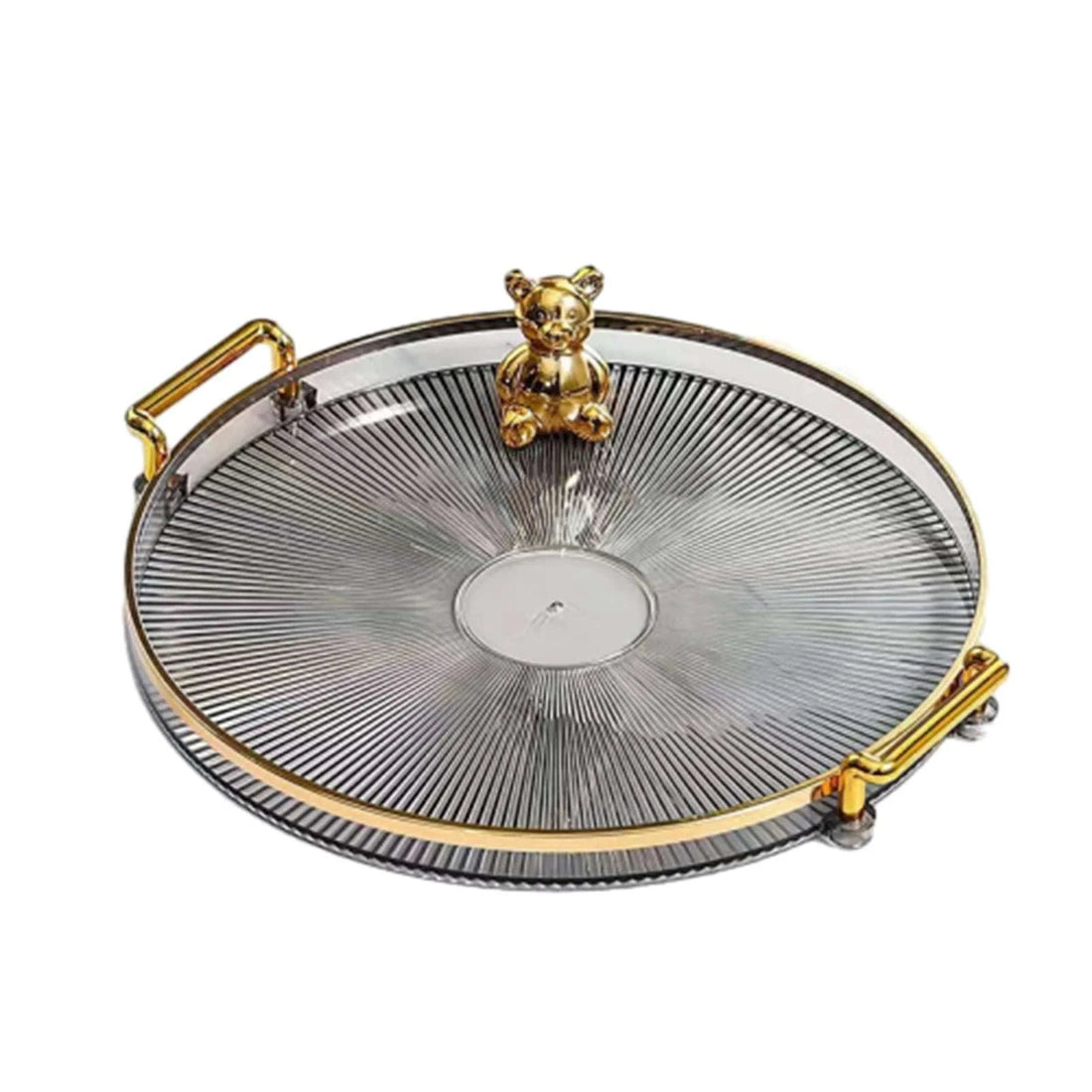 Round Serving Decorative Tray Plastic Serving Tray Kitchen Storages Decor for Party Coffee Table for Living Room Bathroom Writings On The Wall 