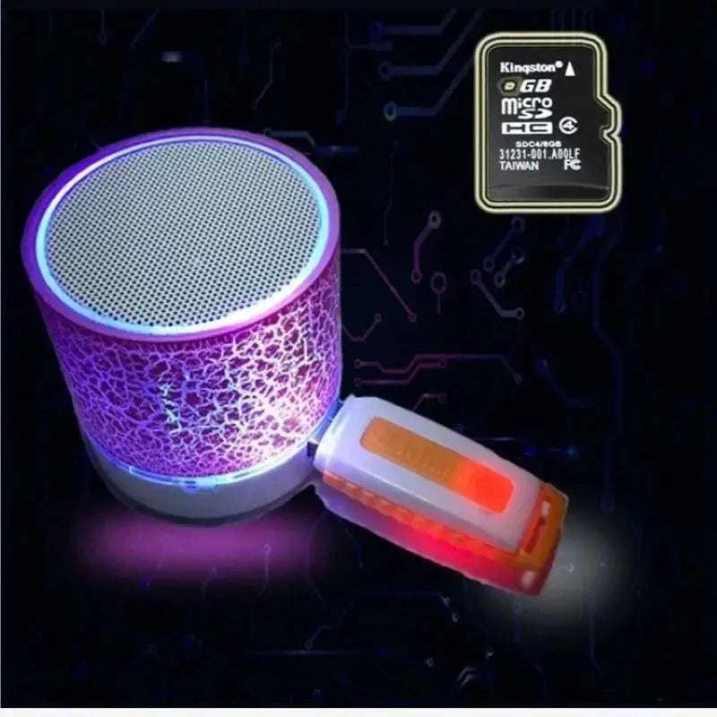 Mini Bluetooth Speaker Wireless Loudspeaker Crack LED SD Card USB Subwoofer Portable MP3 Music Sound Column for PC Mobile Phone Writings On The Wall 