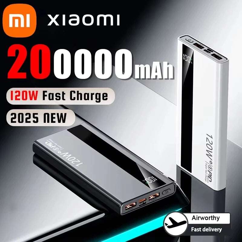 Xiaomi 120W 200000mAh Power Bank High Capacity Digital Display Fast Charging Powerbank Portable Battery Charger For iPhone Writings On The Wall 